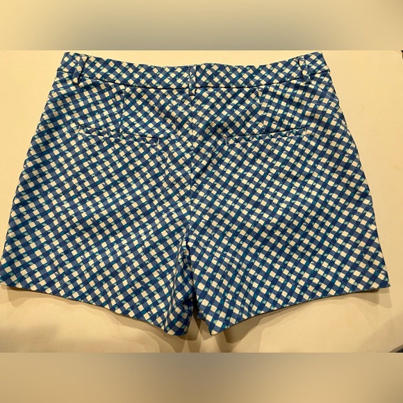 Lilly Pulitzer Boca Blue & White Checkered Gretchen Shorts Sz. 14 - Picture 5 of 12